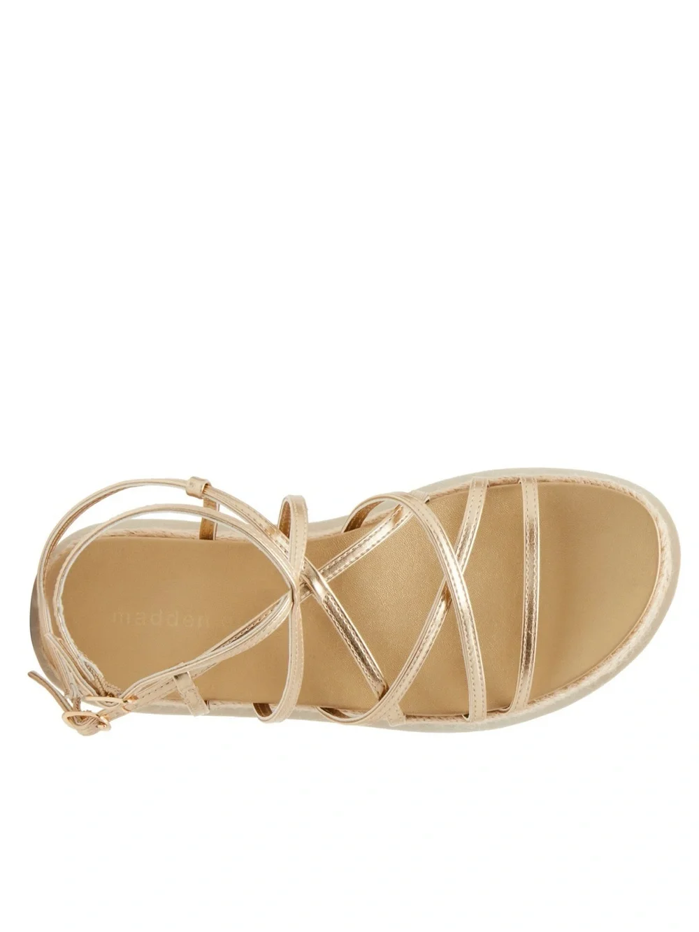 Women's Madden Girl May Metallic Gold Strappy Platform Sandal 59.00 ✨FINAL SALE